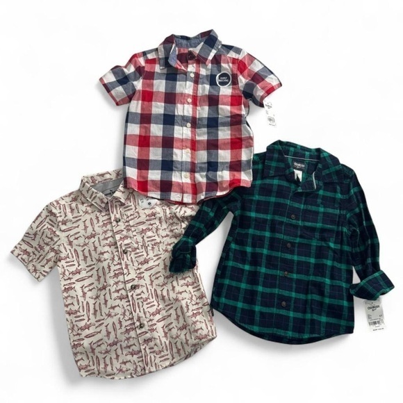 OshKosh B'gosh Other - OshKosh & Eddie Bauer Boys NWT Shirt Bundle Size 5 6
